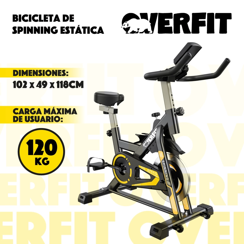BICICLETA DE SPINNING PRO OVERFIT ESTATICA FITNESS GYM 6 KG - 2