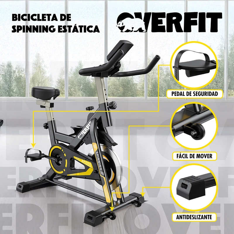 BICICLETA DE SPINNING PRO OVERFIT ESTATICA FITNESS GYM 6 KG - 3