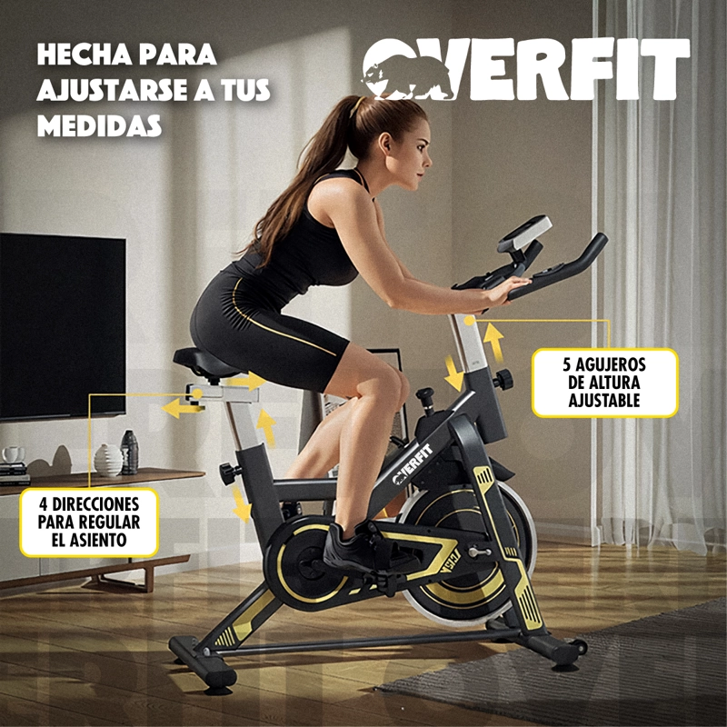 BICICLETA DE SPINNING PRO OVERFIT ESTATICA FITNESS GYM 6 KG - 5