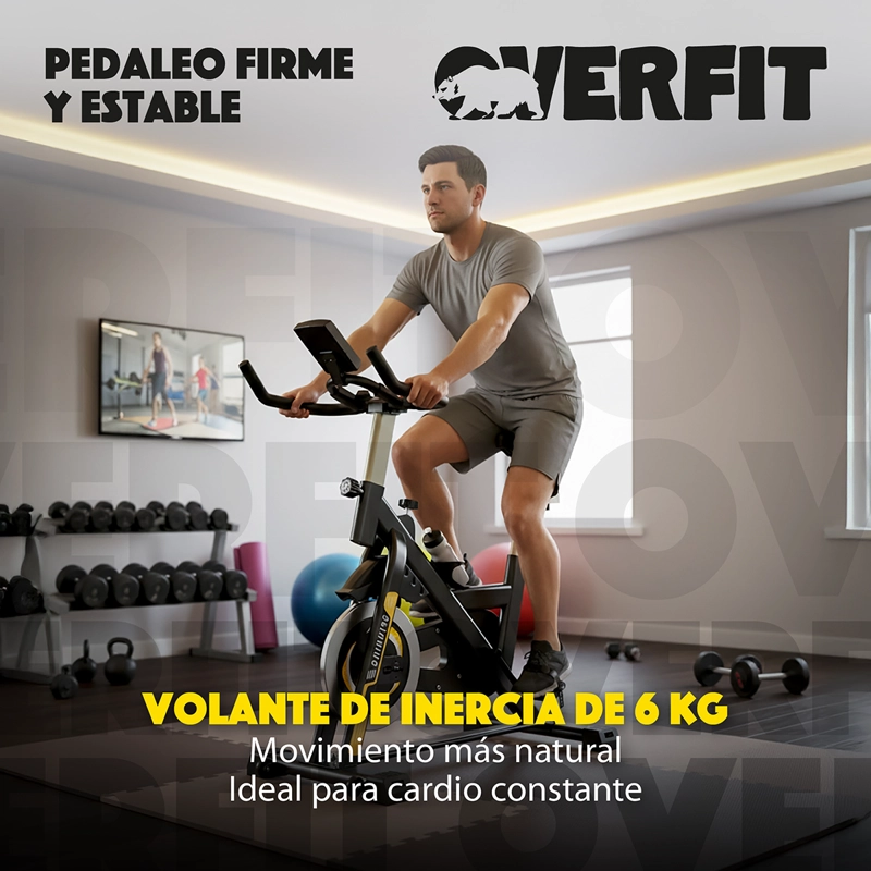 BICICLETA DE SPINNING PRO OVERFIT ESTATICA FITNESS GYM 6 KG - 6