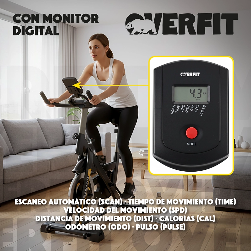 BICICLETA DE SPINNING PRO OVERFIT ESTATICA FITNESS GYM 6 KG - 7