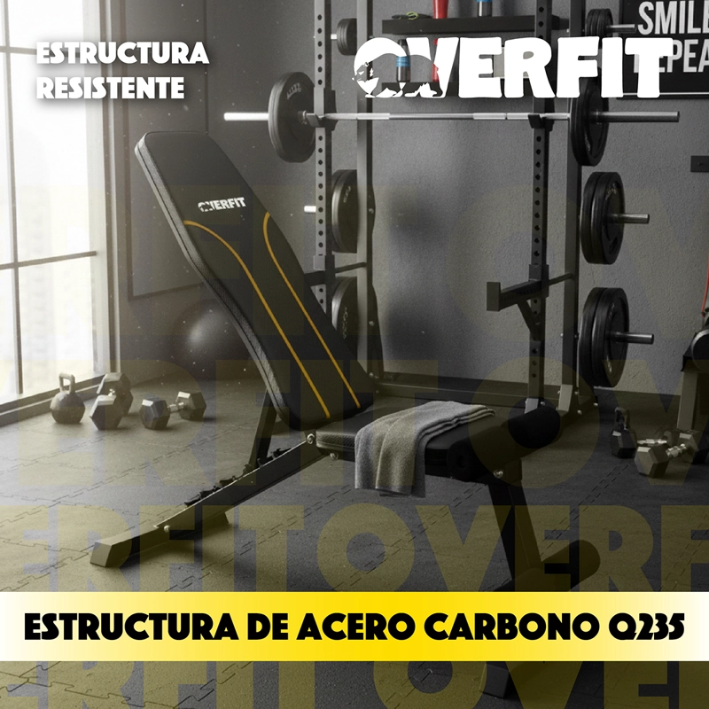 BANCO RECLINABLE GYM MULTIFUNCIONAL OVERFIT PRESS AJUSTABLE - 8