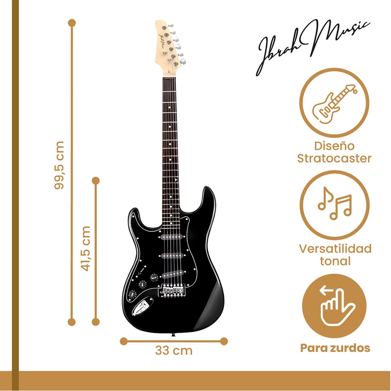 GUITARRA ELECTRICA STRATO ZURDOS IBRAH AMPLIFICADOR + ACC - 2