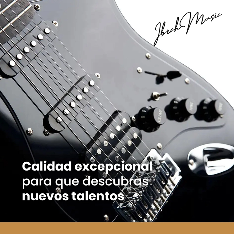 GUITARRA ELECTRICA STRATO ZURDOS IBRAH AMPLIFICADOR + ACC - 7