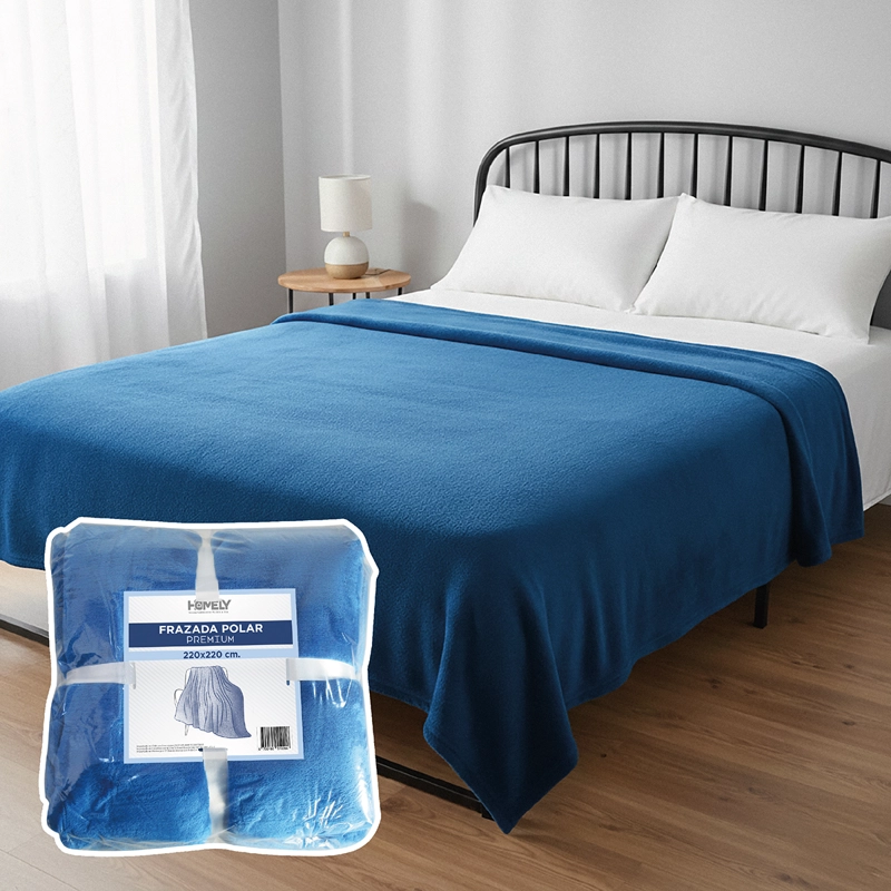 FRAZADA POLAR TERMICA QUEEN HOMELY MANTA 220X220CM 300GSM - 1