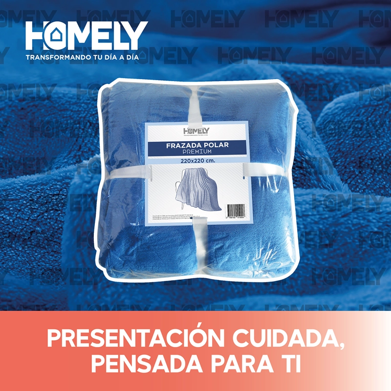 FRAZADA POLAR TERMICA QUEEN HOMELY MANTA 220X220CM 300GSM - 4