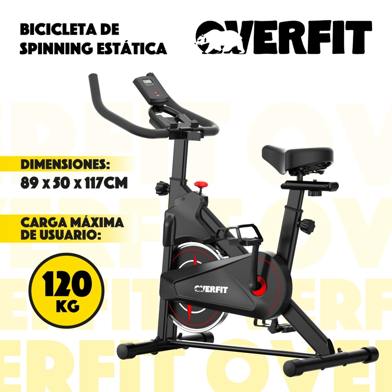 BICICLETA DE SPINNING PRO OVERFIT ESTATICA FITNESS GYM 4 KG - 2