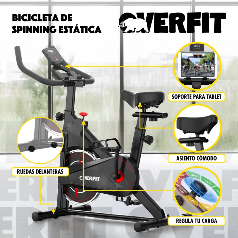 BICICLETA DE SPINNING PRO OVERFIT ESTATICA FITNESS GYM 4 KG - 3