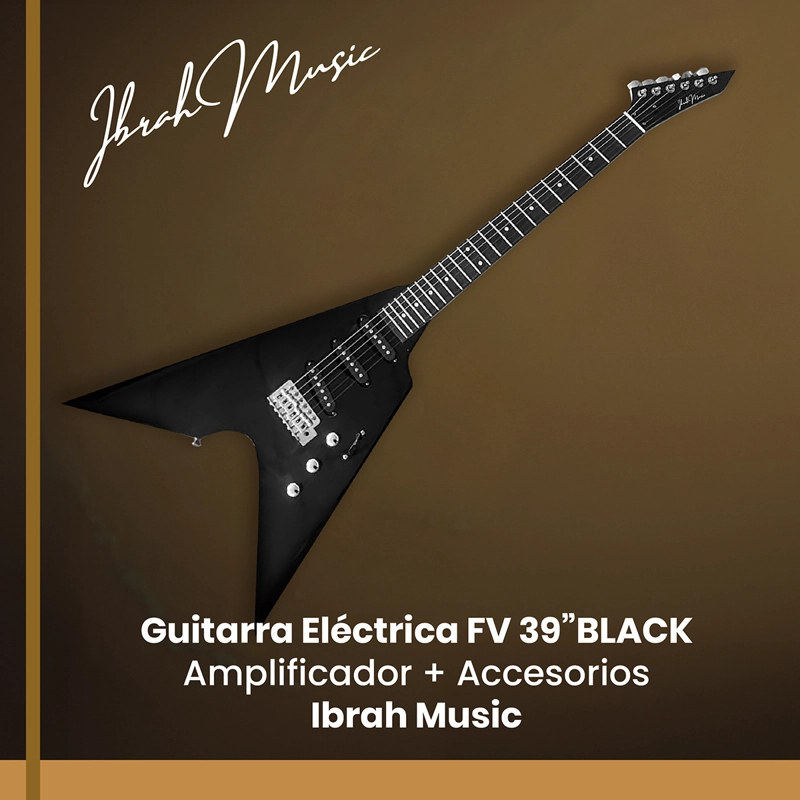 GUITARRA ELECTRICA FLYING V 39' IBRAH MUSIC AMPLIFICADOR 20W - 8