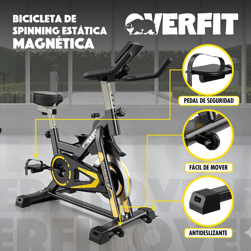 BICICLETA SPINNING MAGNETICA PRO OVERFIT ESTATICA GYM 6KG - 3