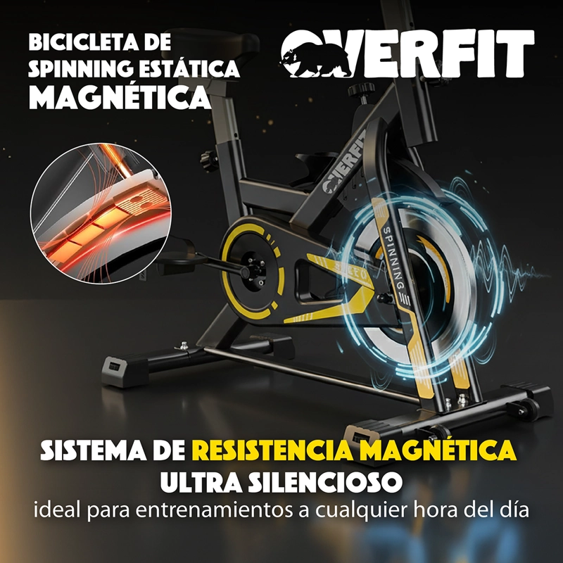 BICICLETA SPINNING MAGNETICA PRO OVERFIT ESTATICA GYM 6KG - 5