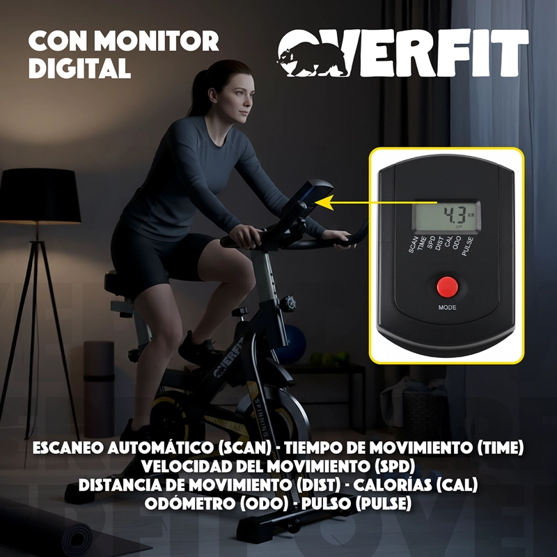 BICICLETA SPINNING MAGNETICA PRO OVERFIT ESTATICA GYM 6KG - 8