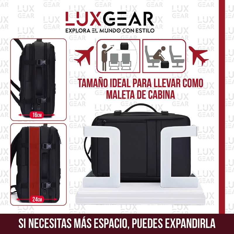 MOCHILA DE VIAJE CON BOMBA AL VACIO 900D LUXGEAR 22 LITROS - 5