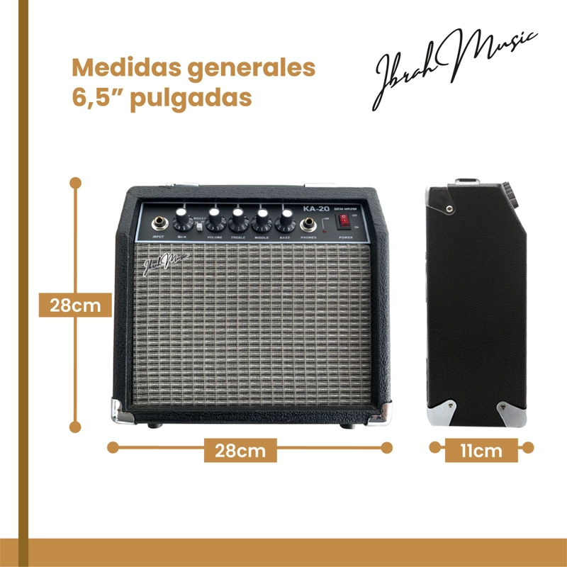 AMPLIFICADOR GUITARRA ELECTRICA Y ELECTROACUSTICA IBRAH KA-20W - 3