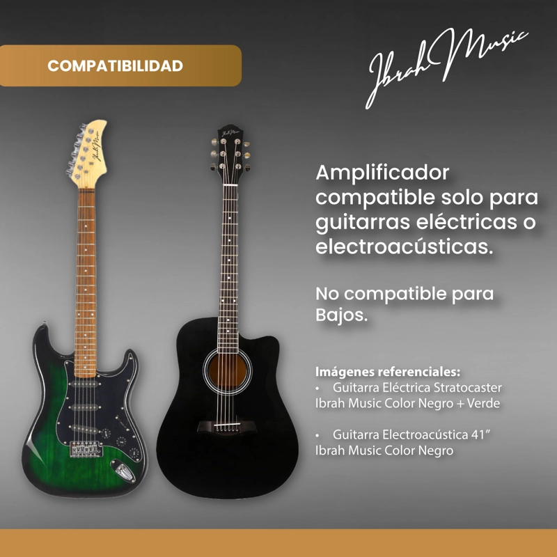 AMPLIFICADOR GUITARRA ELECTRICA Y ELECTROACUSTICA IBRAH KA-20W - 5