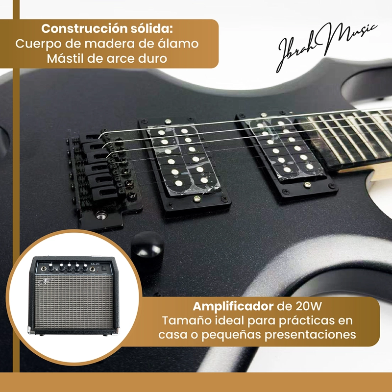 GUITARRA ELECTRICA BG 39' IBRAH MUSIC + AMPLIFICADOR 20 W - 3