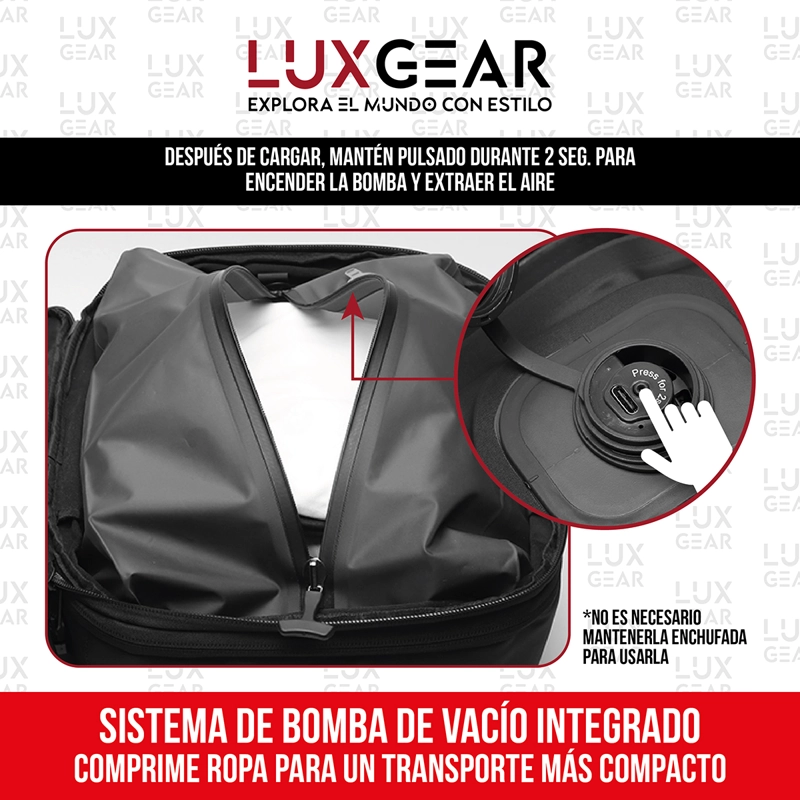 MOCHILA DE VIAJE CON BOMBA AL VACIO 900D LUXGEAR 40 LITROS - 3