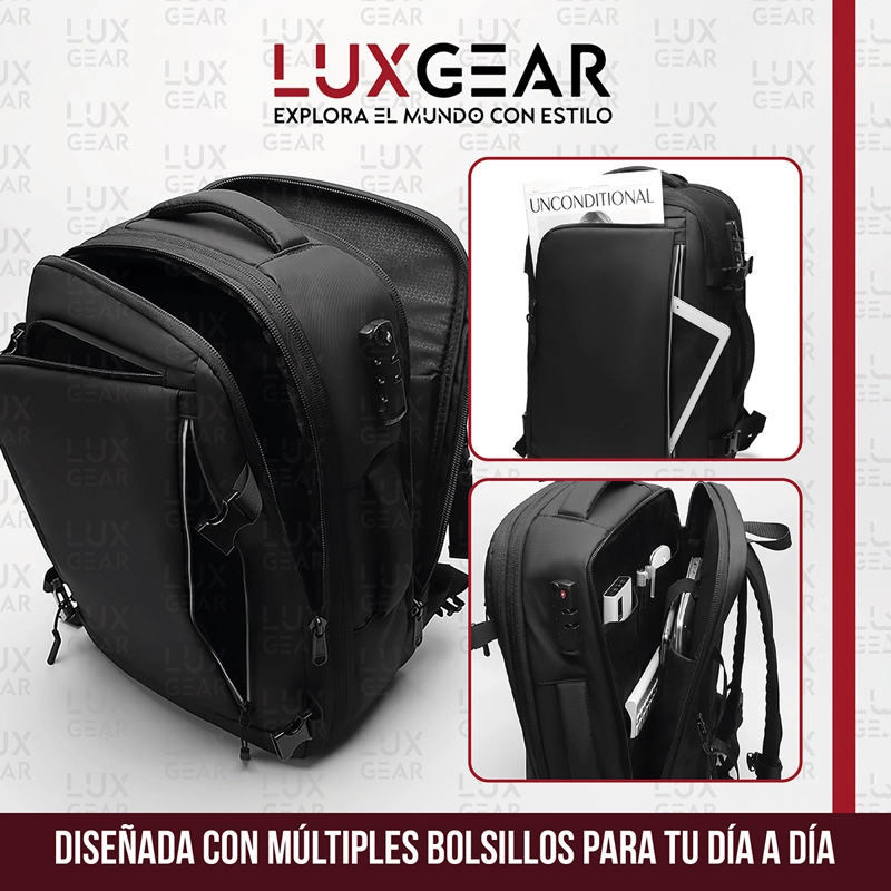 MOCHILA DE VIAJE CON BOMBA AL VACIO 900D LUXGEAR 40 LITROS - 6