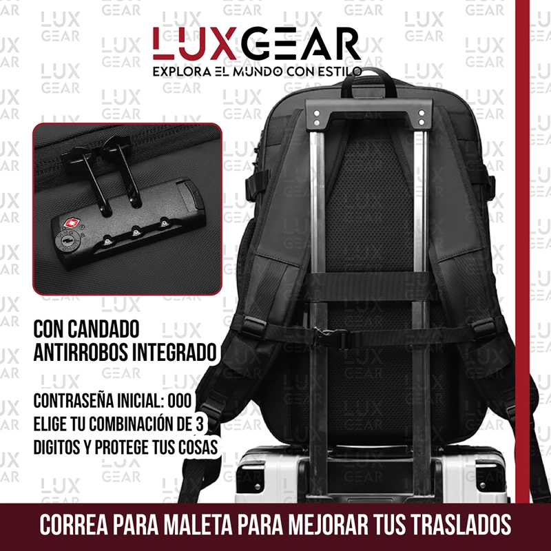 MOCHILA DE VIAJE CON BOMBA AL VACIO 900D LUXGEAR 40 LITROS - 7
