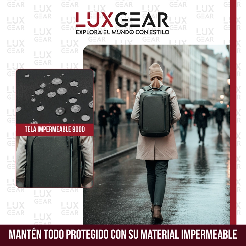 MOCHILA DE VIAJE 900D LUXGEAR CABINA 40 LITROS VERDE OLIVO - 4