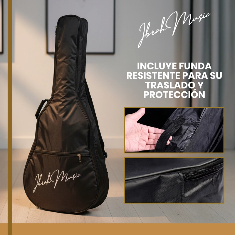 GUITARRA ACUSTICA CUTAWAY IBRAH MUSIC 38 PLGDS + ACCESORIOS - 5
