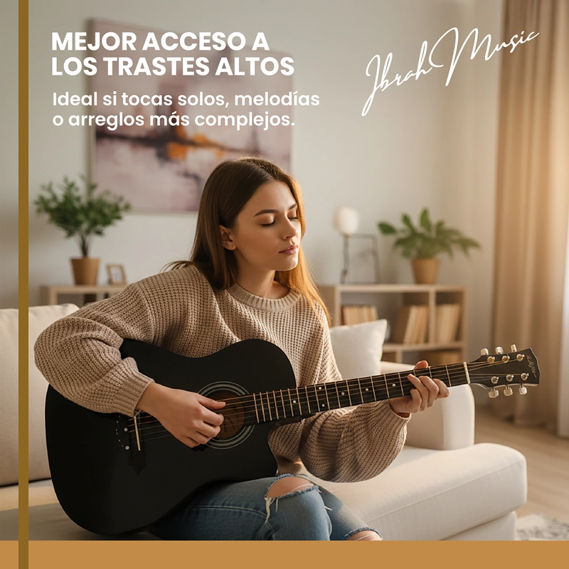 GUITARRA ACUSTICA CUTAWAY IBRAH MUSIC 38 PLGDS + ACCESORIOS - 8