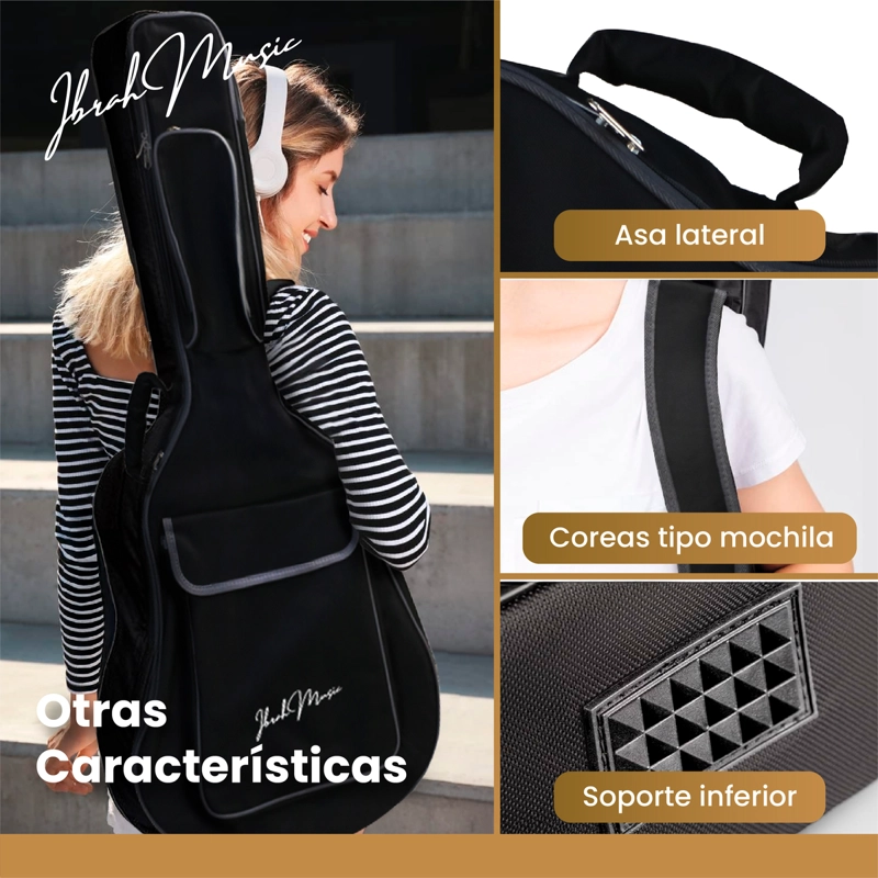 FUNDA PARA GUITARRA 41 PULGADAS IBRAH BOLSO DE TRANSPORTE - 6