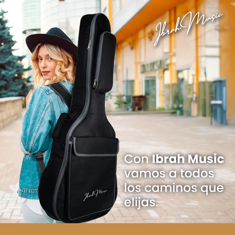 FUNDA PARA GUITARRA 41 PULGADAS IBRAH BOLSO DE TRANSPORTE - 8