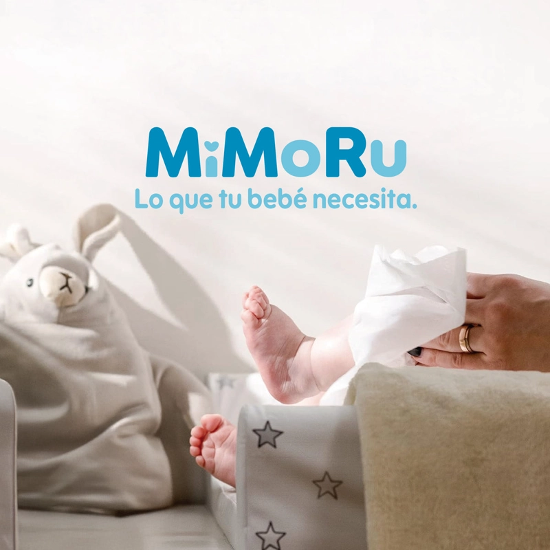 CAJA 12 TOALLITAS HUMEDAS BEBE  MIMORU 99% AGUA 60U C/U SIN ALCOHOL - 8