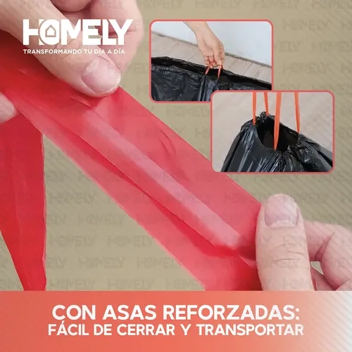 BOLSAS BASURA 75X90CM CON CORDON 100U HOMELY 100L RESISTENTE - 4