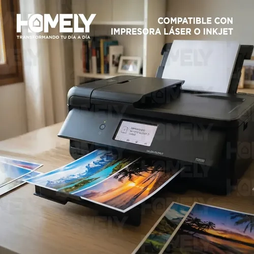 PAPEL FOTOGRAFICO DOBLE FAZ GLOSSY A4 220G HOMELY 100 HOJAS BLANCO - 4
