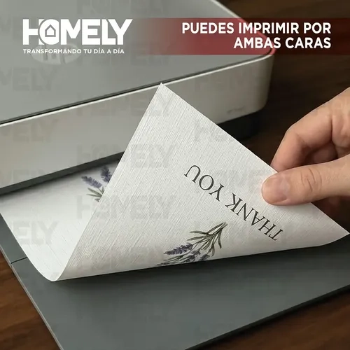 PAPEL OPALINA TEXTURIZADA A4 230 GRAMOS HOMELY 50 HOJAS BLANCO - 4