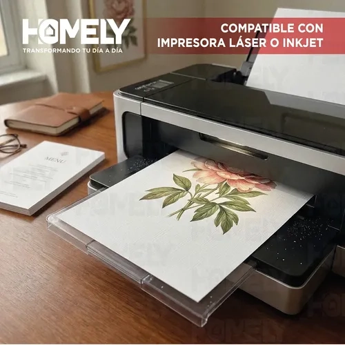 PAPEL OPALINA TEXTURIZADA A4 230 GRAMOS HOMELY 50 HOJAS BLANCO - 5