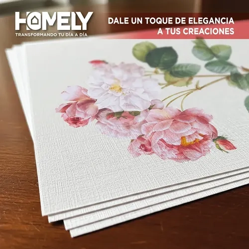PAPEL OPALINA TEXTURIZADA A4 230 GRAMOS HOMELY 50 HOJAS BLANCO - 6