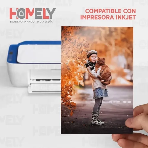 PAPEL FOTOGRAFICO GLOSSY 4R 230 GRAMOS HOMELY 100 HOJAS BLANCO - 3