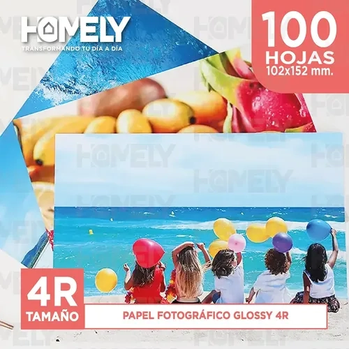 PAPEL FOTOGRAFICO GLOSSY 4R 230 GRAMOS HOMELY 100 HOJAS BLANCO - 6