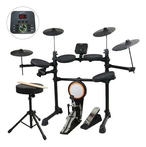 BATERIA ELECTRICA PROFESIONAL MIDI IBRAH MUSIC 14 PIEZAS NEGRO - 1