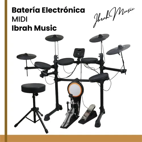 BATERIA ELECTRICA PROFESIONAL MIDI IBRAH MUSIC 14 PIEZAS NEGRO - 10
