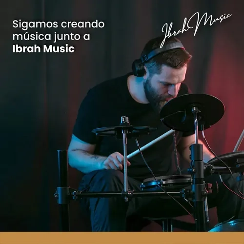 BATERIA ELECTRICA PROFESIONAL MIDI IBRAH MUSIC 14 PIEZAS NEGRO - 9