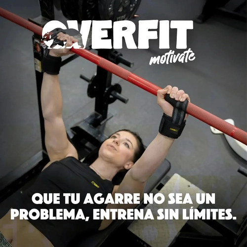 LIFTING STRAPS MUÑEQUERAS OVERFIT GYM CORREAS PARA LEVANTAMIENTOS DE PESAS Y BARRAS NEGRO - 7
