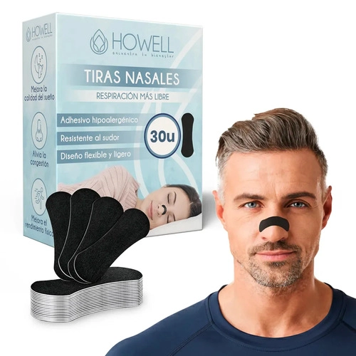 TIRAS NASALES HOWELL DILATADOR NASAL 30 UNIDADES NEGRO - 1