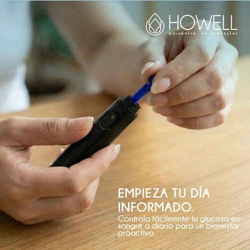 PACK 50 LANCETAS GLUCOMETRO HOWELL 28G DESECHABLES AZUL - 8