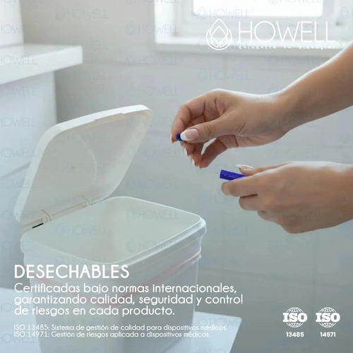 PACK 50 LANCETAS GLUCOMETRO HOWELL 28G DESECHABLES AZUL - 9