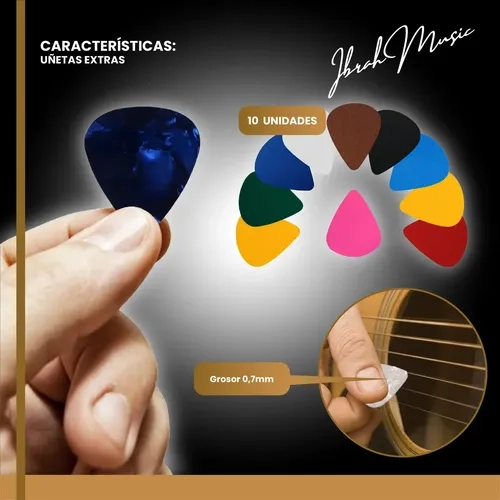 ACCESORIOS PARA GUITARRA ACUSTICA IBRAH MUSIC CUERDAS KIT - 5