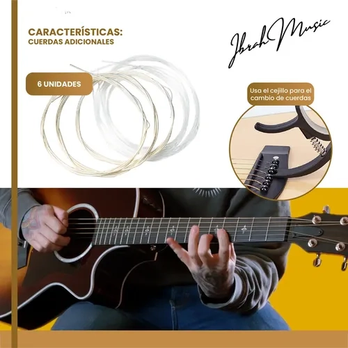 ACCESORIOS PARA GUITARRA ACUSTICA IBRAH MUSIC CUERDAS KIT - 6