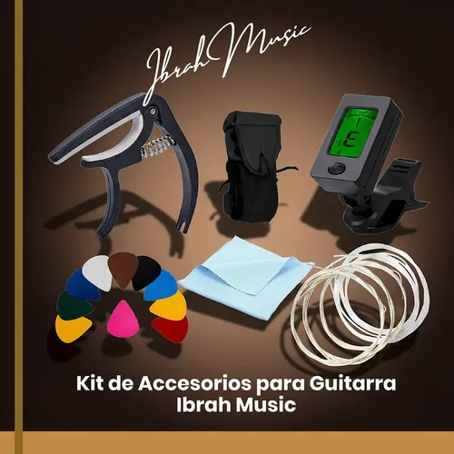 ACCESORIOS PARA GUITARRA ACUSTICA IBRAH MUSIC CUERDAS KIT - 7