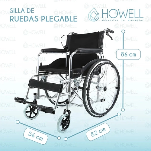 SILLA DE RUEDAS PLEGABLE HOWELL ALUMINIO 13KG ADULTO NEGRO - 2