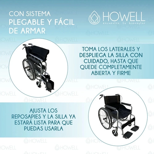 SILLA DE RUEDAS PLEGABLE HOWELL ALUMINIO 13KG ADULTO NEGRO - 4