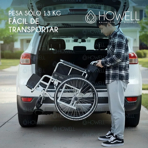 SILLA DE RUEDAS PLEGABLE HOWELL ALUMINIO 13KG ADULTO NEGRO - 6