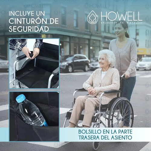 SILLA DE RUEDAS PLEGABLE HOWELL ALUMINIO 13KG ADULTO NEGRO - 7